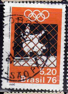 BRAZIL BRASIL BRASILE BRÉSIL 1976 OLYMPIC GAMES MONTREAL CANADA JUDO 5.20cr USATO USED OBLITERE' - Used Stamps