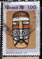 BRAZIL BRASIL BRASILE BRÉSIL 1976 PRESERVATION OF INDIGENOUS CULTURE BAKAIRI CEREMONIAL MASK 1cr USATO USED OBLITERE' - Used Stamps