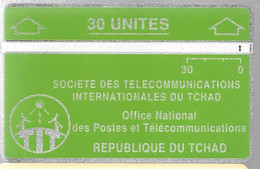 CARTE MAGNETIQUE-TCHAD-30U-VERT-V° N° En Bas A Droite Inversé 105B09702-TBE - Ciad