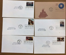 LOT DE 6 FDC 1975  First Day Of Issue : CONTRIBUTORS TO THE CAUSE+BICENTENNIAL US+divers - 1971-1980