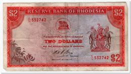 RHODESIA,2 DOLLARS,1973,P.31b,F-VF - Rhodésie