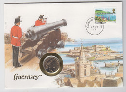 Guernsey 1987 5p Coin Cover - Guernesey