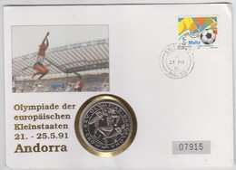 Gibraltar 1991 Crown Coin Cover - Postmarked 'Malta' - Gibilterra