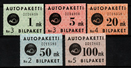 1662- FINLAND - 1949-1950 - SC#: Q1-Q5 - MH - AUTOPAKETTI - PARCEL POST STAMPS - Pacchi Postali