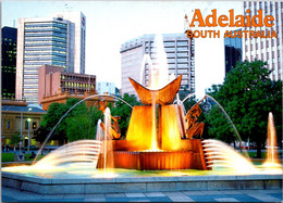 Australia Adaleide City View Near The Hilton Hotel In Victoria Square The Fountain At Dusk - Adelaide