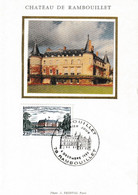 " LE CHATEAU DE RAMBOUILLET " Sur Carte Maximum Sur Soie De 1980. N° YT 2111 Parfait état CM - Châteaux