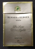 Caja De 25 Cigarrillos Cigarette Box Benson & Hedges 100’s Menthol – Origen: Canadá - Boites à Tabac Vides