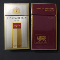 Lote 2 Cajas De Cigarrillos Philip Morris Y Benson & Hedges – Origen: USA - Schnupftabakdosen (leer)