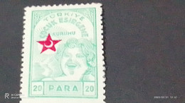 TÜRKEY--YARDIM PULLARI-1940-50  KIZILAY PULLARI  20P DAMGASIZ - Charity Stamps