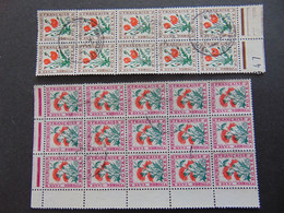 Très Beau Lot De 2 Blocs De Timbres-taxes Oblitérés - N°. 95 En Bloc De 15 - N°. 97 En Bloc De 10 - 1960-.... Gebraucht