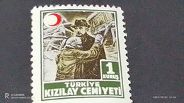 TÜRKEY--YARDIM PULLARI-1950-60  KIZILAY CEMİYETİ  1K  DAMGASIZ - Timbres De Bienfaisance