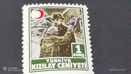 TÜRKEY--YARDIM PULLARI-1950-60  KIZILAY CEMİYETİ  1K  DAMGASIZ - Charity Stamps