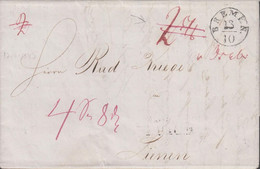 1843. DEUTSCHLAND. Fine Cover Cancelled BREMEN 23 10 And Reverse At Arrival LENGERICH 14. OCT. Several Int... - JF436627 - Bremen