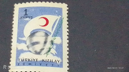 TÜRKEY--YARDIM PULLARI-1950-60  KIZILAY CEMİYETİ  1K  DAMGASIZ - Timbres De Bienfaisance