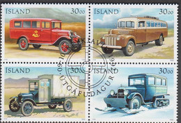 1992. ISLAND. MAIL TRANSPORT VEHICLES 4 Stamps.  (Michel 770-773) - JF529781 - Used Stamps