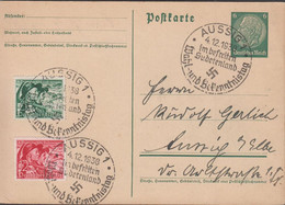 1938. DEUTSCHES REICH. Postkarte 6 Pf Hindenburg  With SET Sudetenland Abstimmung Cancell... (Michel 684-685) - JF306438 - Région Des Sudètes