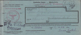 1938. DEUTSCHES REICH. Zpatechni Listek - Rückschein Cancelled WEIDENAU 25. V.39 + Sudetenland. Interestin... - JF306468 - Région Des Sudètes