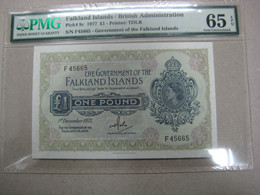 1977 Falkland Islands QEII 1 Pound  £1 Banknote UNC PMG65 EPQ - Other - America