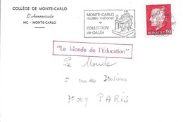 MONACO - TIMBRE N° 993   - RAINIER III  - 1975 - TARIF DU 16 9 74   - FLAMME  :  MONACO MUSEE NATIONAL COLLECTION GALEA - Covers & Documents