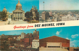 Postcard Multi View USA Greetings From Des Moines IA - Des Moines