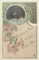 Fêtes - Je Pense à Vous Au Jour De Votre Fête - Portrait En Médaillon - Colorisé - Fleur - Carte Postale Ancienne - Altri & Non Classificati