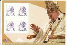 Slovakia - 2003 - Maxicard Pope John Pavol II, - Briefe U. Dokumente