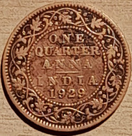 British India 1929 KGV KING GEORGE V East India Company 1/4a QUARTER Anna COIN As Per Scan - Autres – Asie