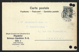 SUISSE Perforés 1919: Sup. CP Avec Le ZNr.138II Perf. "A Z-E" (Allgemeine Zeitungs-Expedition) - Perforés