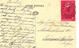 B01-416 Carte Postale De Bruxelles Laeken Neptune Jean De Bologne Cob 303 Cachet Centré Bruxelles - Brussel B9B - Documents Commémoratifs
