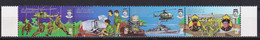 BRUNEI 1986 Royal Brunei Air FOrce MNH Strip Of 4 Mi. 339 - 342 ~ Helicopter, Army, Weapons, Computer - Brunei (1984-...)