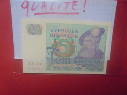 SUEDE 5 KRONOR 1978 Peu Circuler Belle Qualité (B.29) - Svezia