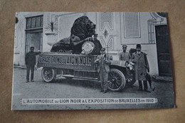 Superbe Ancienne Carte Publicitaire,cirage Du Lion Noir Pour L'Expo 1910 ,originale Pour Collection - Advertising