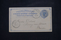 ETATS UNIS - Entier Postal De Cincinnati Pour La France En 1882 - L 140525 - ...-1900