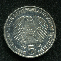 Allemagne / Germany, 5 Mark, 1974 - F, Commemorative, Argent (Silver), Stuttgart, NC (UNC), KM#138, Schön#137 - 5 Marcos