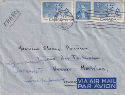 LETTRE. CANADA. 1956. PAR AVION. MONTREAL HOCKEY  POUR LA FRANCE. - Cartas & Documentos