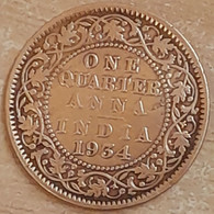 British India 1934 KGV KING GEORGE V East India Company 1/4a QUARTER Anna COIN As Per Scan - Autres – Asie