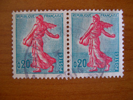 France Obl Paire  N° 1233 - 1959-1960 Marianne à La Nef