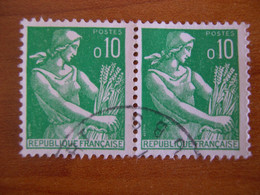 France Obl Paire  N° 1231 - 1957-1959 Moissonneuse