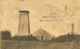 WATERLOO LES MONUMENTS CACHET SOUVENIR DE WATERLOO 4.12.1910 - Waterloo