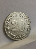 20 PFENNIG ARGENT 1875 E MULDENHUTTEN WILHELM I TYPE 1 PETIT AIGLE ALLEMAGNE / GERMANY SILVER - 20 Pfennig