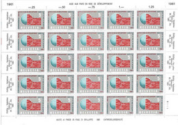 SUISSE HELVETIA 1961 ENTWICKLUNGSHILFE AIDE PAYS EN VOIE DE DEVELOPPEMENT AIUTO AI PAESI TIMBRES PLANCHE - Otros & Sin Clasificación