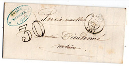 1855-lettre De NANCY -Meurthe Et Moselle (type 14)  Pour Pont à Mousson (type 13) - 30 - 1849-1876: Klassieke Periode