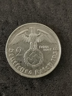 2 REICHSMARK ARGENT 1938 E Muldenhütten PAUL VON HINDENBURG ALLEMAGNE / GERMANY SILVER - 2 Reichsmark