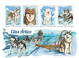 Guinea Bissau 2014, Animals, Artic Dogs, 4val In BF IMPERFORATED - Arctic Tierwelt