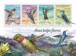 Guinea Bissau 2014, Animals, Birds Hummingbirds, 4val In BF - Colibris