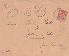 France Marcophilie - Département De L'Indre Et Loire - Chinon - Lettre Recommandée Type Sage - 1877-1920: Semi-Moderne