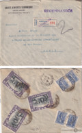 LETTRE. GRECE. 1925. RECOMMANDE. SOCIETE D'INTERETS ECONOMIQUES. ATHENES POUR PARIS - Storia Postale