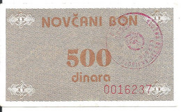 BOSNIE HERZEGOVINE 500 DINARA ND1992 VF+ P 49 - Bosnie-Herzegovine