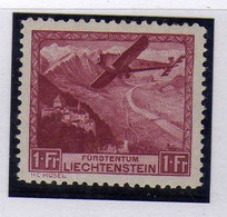 Liechtenstein -  1930 - 1 F. Paysage - Neuf* - MVLH - Aéreo