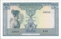 Laos  -  10 Kip   Nd(1962)   -- UNC -- - Laos